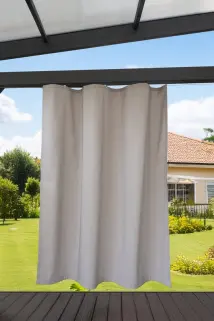 Outdoor Vorhang 250 x 250cm - geöst - silbergrau