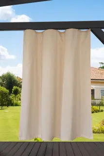 Outdoor Vorhang 180 x 250cm - geöst - elfenbein