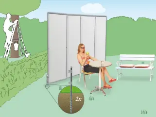 Sichtschutz Paravent - Sichtschutz mobil vielseitig mit einzigartigem Zubehör für Innen und Außen.