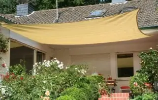 Vierecksonnensegel konkav für Terrasse, Garten und Camping
