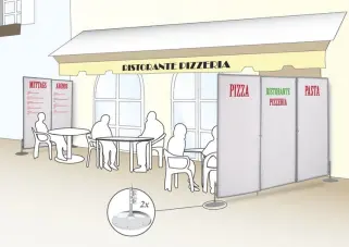 Paravent als mobiler textiler Werbeträger