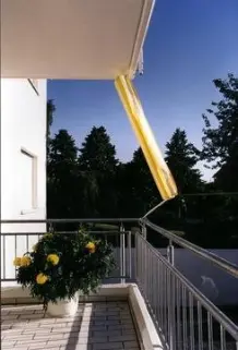 "Parkposition" vom Sonnensegel 270 x 140 cm mit Seilspannung Balkon II