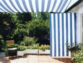 Sonennschutz und Sichtschutz Terrasse mit Sonnensegel 330 x 200 cm und Senkrecht-Sonnensegel 230 x 140 cm 