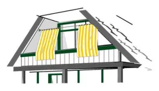 Sonnenschutz Dachausschnitt mit 2x Senkrecht-Sonnensegel 230 x 140 cm