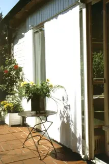 Sonnenschutz für Fenster von außen mit Seilspanntechnik Pergola und Sonnensegel 270 x 140 cm - uni weiß