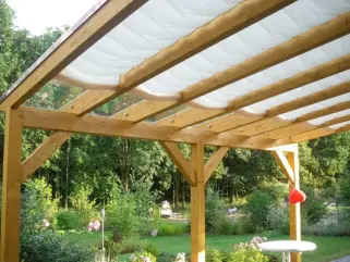 Faltsonnensegel als Innenbeschattung Glasdach