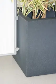 Pflanzgefäß mit 2x WandClip - standfeste Sichtschutzwand