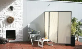 Pflanzkübel mit 2x Wand-Clip stabilisiert den Sichtschutz Paravent  windstabil