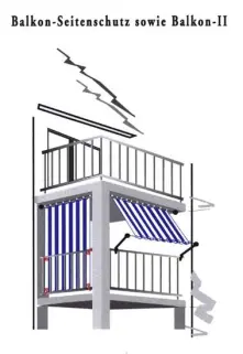 Seilspanntechnik Universal für Sichtschutz Balkon seitlich