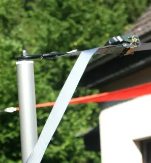 Spanngut mti Ratsche an Alu-Teleskopmast