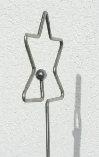 Zierstab Stern mit großer Kugel 