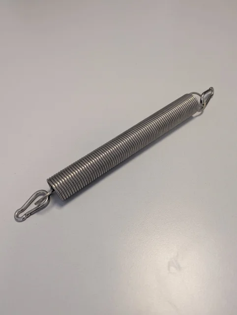 Edelstahl Zugfeder Größe 3 für Sonnensegel Befestigung - Zugfeder besonder lang mit langem Federweg