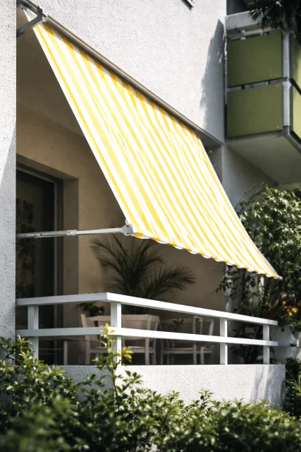 Bausatz Balkon-I für Loggia-Typ-Balkone (eingeschnitten): Sonnensegel in Seilspanntechnik für Balkon-Sonnenschutz