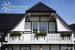 Bausatz Balkon-I für Loggia-Typ-Balkone (eingeschnitten): Sonnensegel in Seilspanntechnik für Balkon-Sonnenschutz