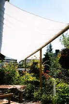 Sonnensegel 420 x 140 cm,  weiß - mit 34 Spezial-Laufhaken